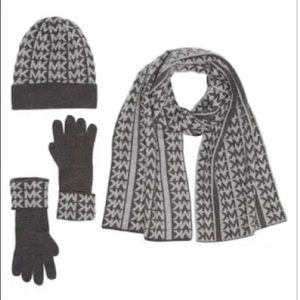 NWT in box Michael Kors hat gloves scarf set